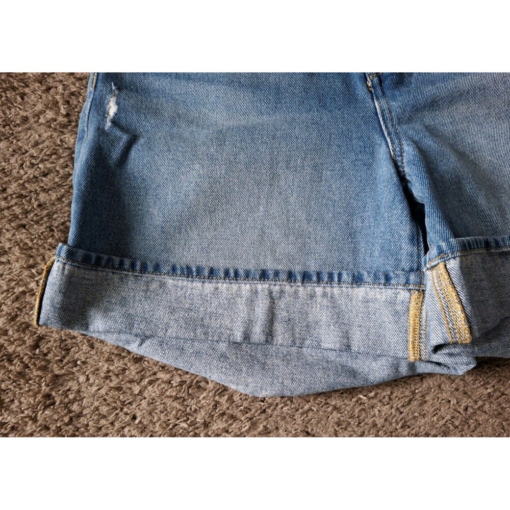Loft Denim Jean Shorts Women's Size 28 Blue Cuffed High Rise 90s Y2K - Picture 2 of 8